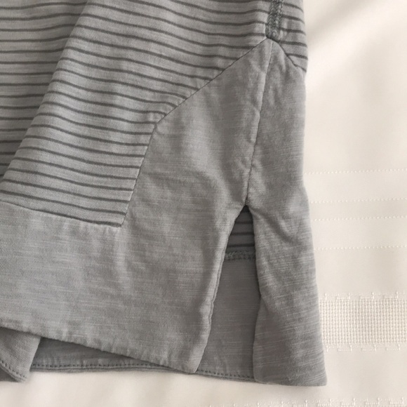 J.Crew Factory Gray Stripe Sleeveless Cotton Pocket Dress Notch Neck Small - Picture 8 of 15